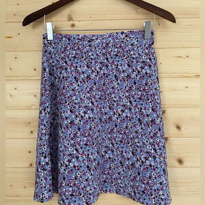 35th & 10th Junior Size 5 Purple Floral Flirty Skater Flared Women's Skirt